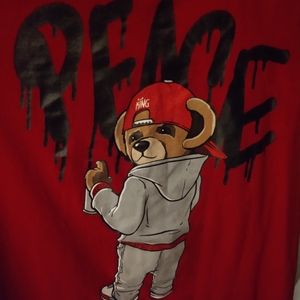 Vibes peace bear red t shirt